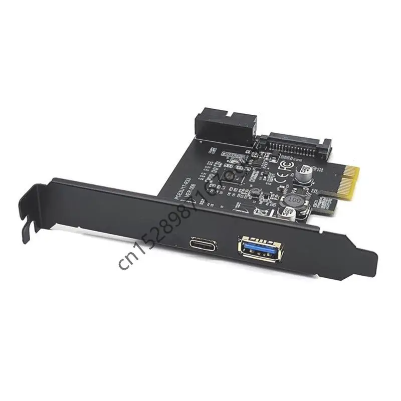 محول توسيع PCIE إلى USB Type-C لـ Desktop PC Hrleghis Front Easy Easy Insert 634a