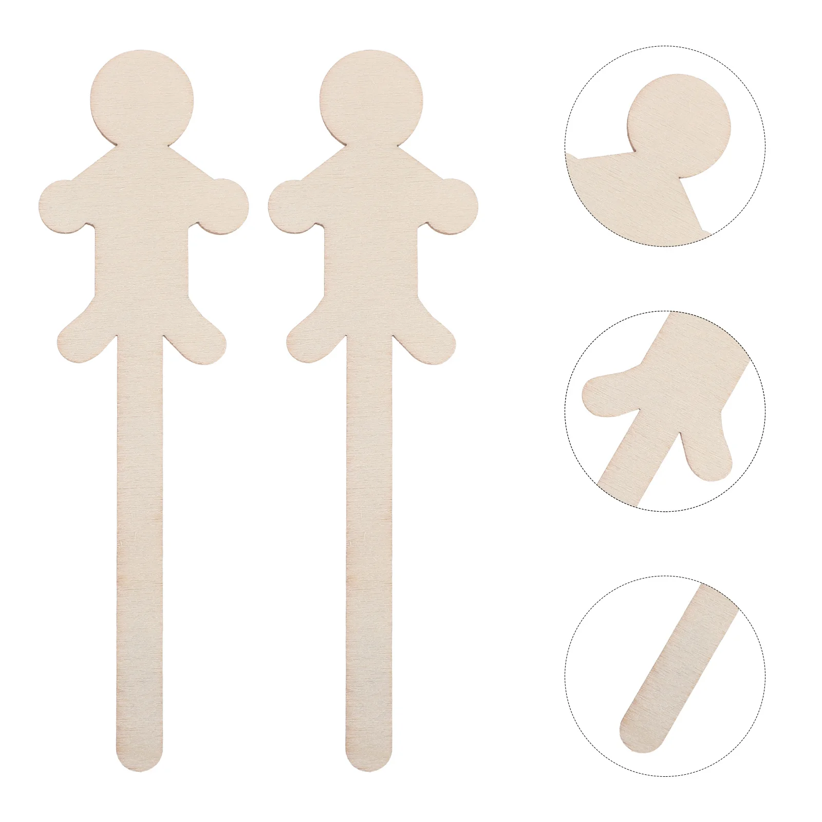 

150pcs 'S Paintable Wood Cutouts Diy Unfinished Wooden People Shapes For Crafts, Classroom Activities, Preschool