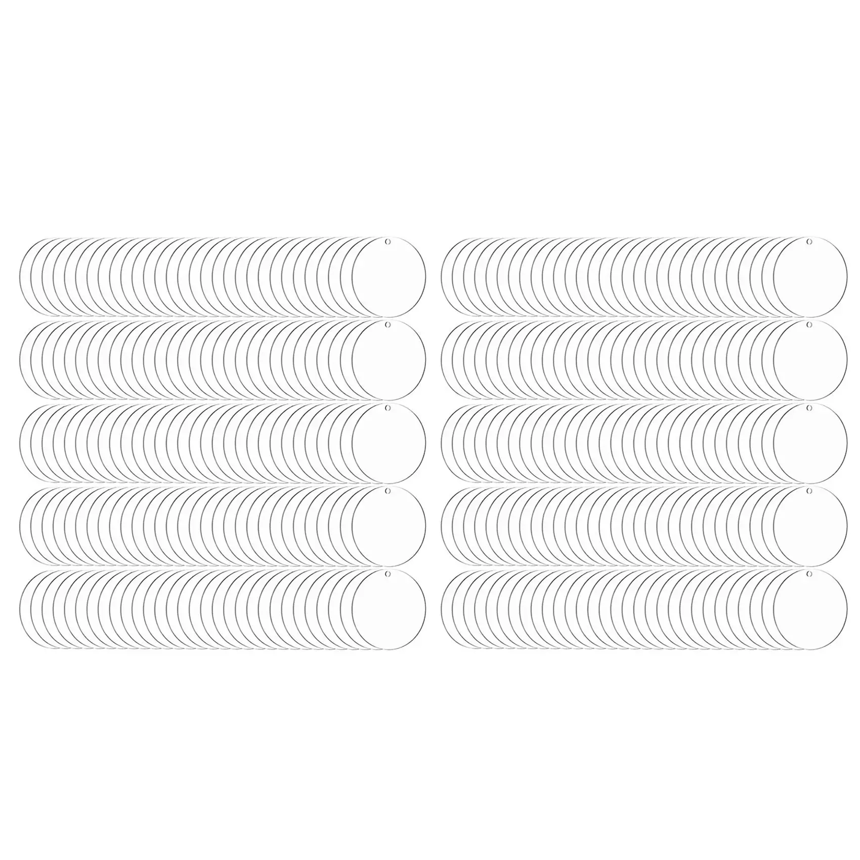 PZHI-300 Pcs Round Acrylic Keychain Blanks 2 Inches Clear Acrylic Circles Discs Transparent For DIY Keychain Craft Project