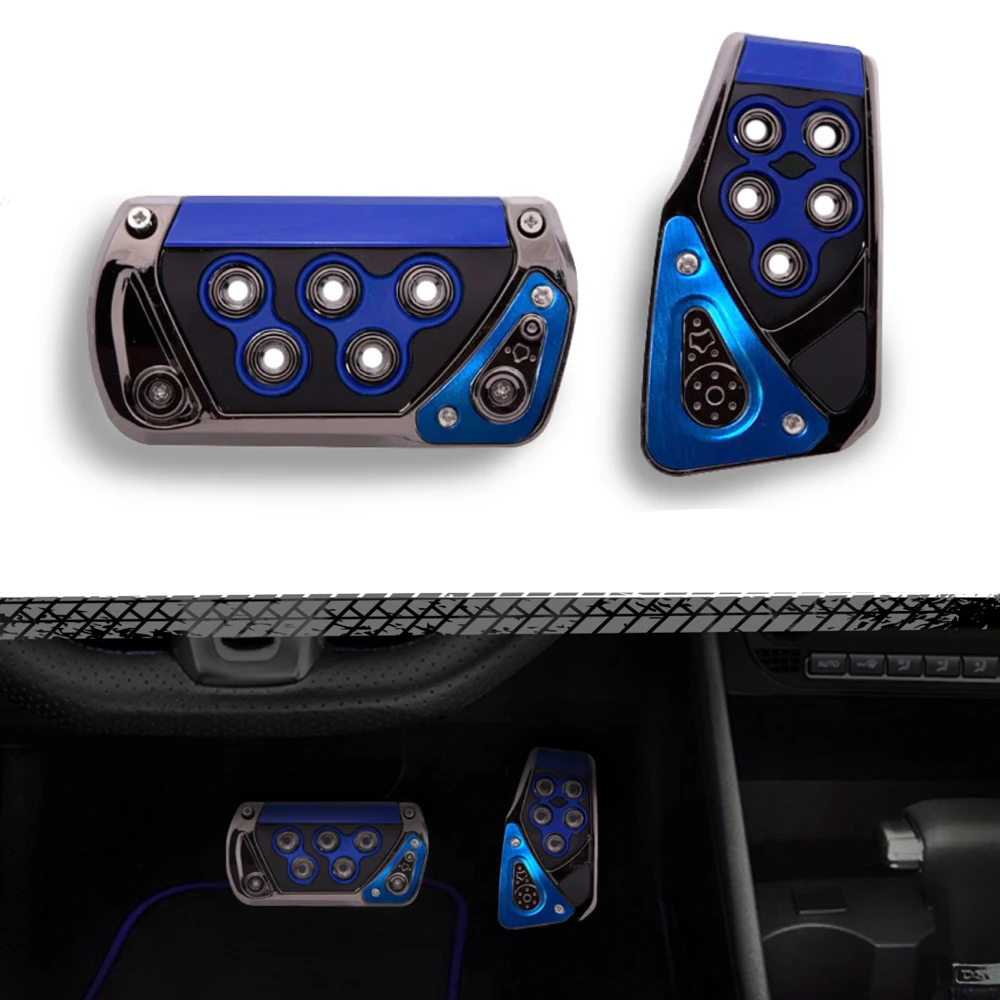 2PCS ABS Transmission Car Foot Brake Pedals Cover Fuel Gas Foot Pad Set Kit Non-Slip