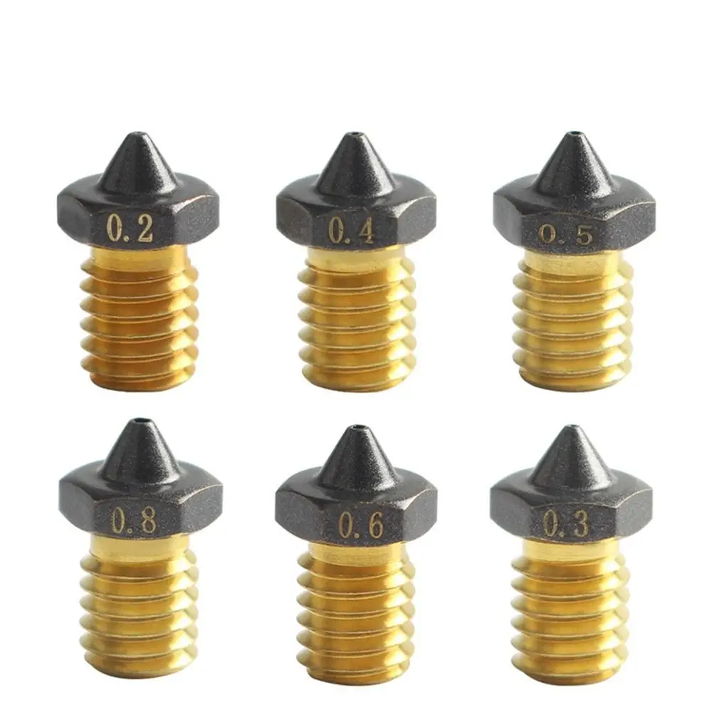 3Pcs 1.75MM Brass Nozzle PTFE Coated High Flow Extruder Nozzles Threaded Filament Copper Print Head Nozzle for CHT E3D V6