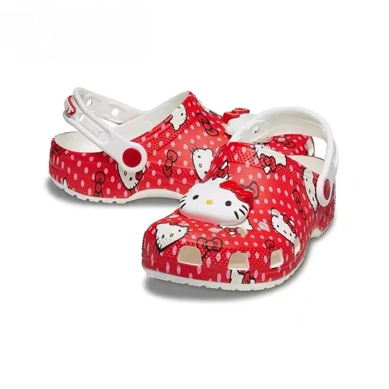 miniso Hello Kitty cartoon anime crocs Boys Girls Adult Casual Beach Non-Slip Breathable Fashion Latest Beach Shoes Kids Gift