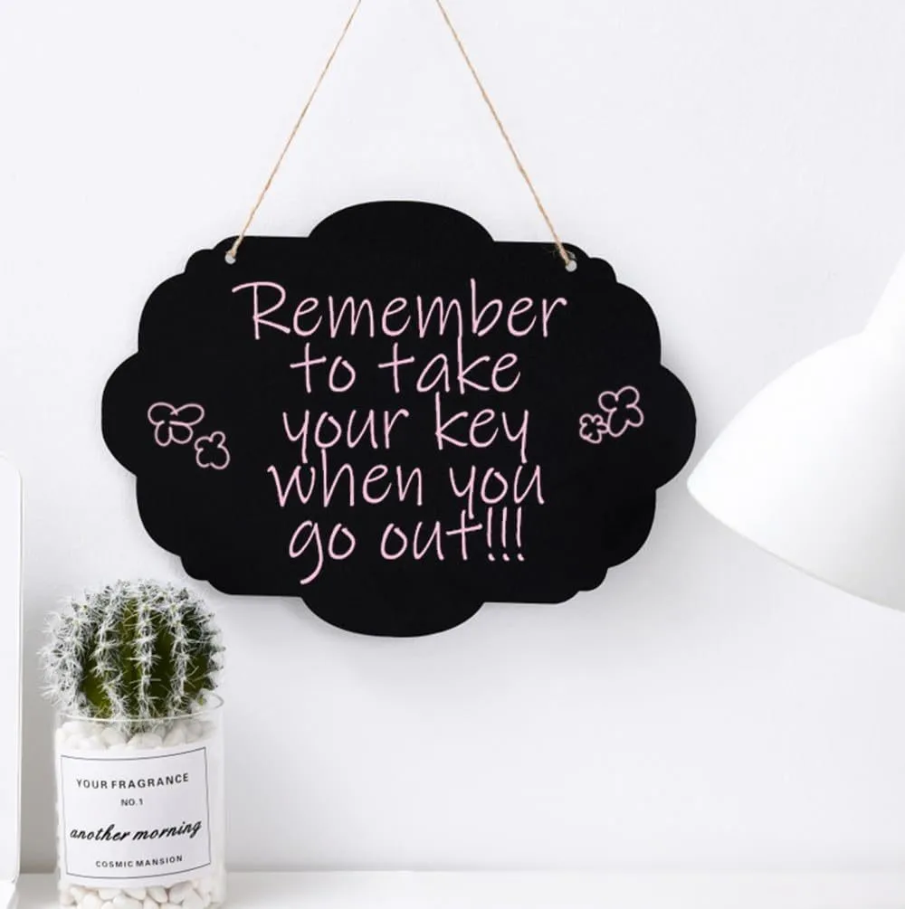Wooden mini blackboard, four styles, hanging double-sided message board, wall and door decoration, creative mini blackboard sign
