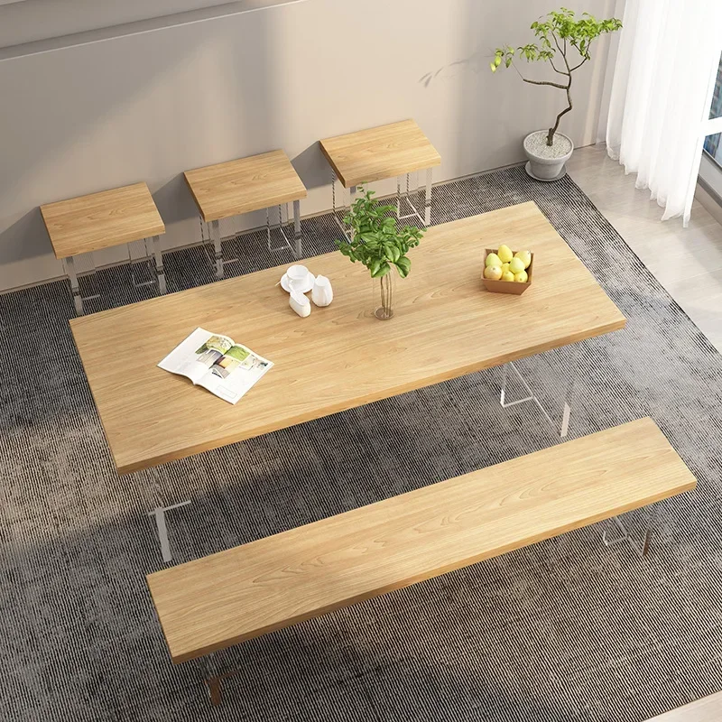 Balcony tea table and chair combination, solid wood tea table Japanese log