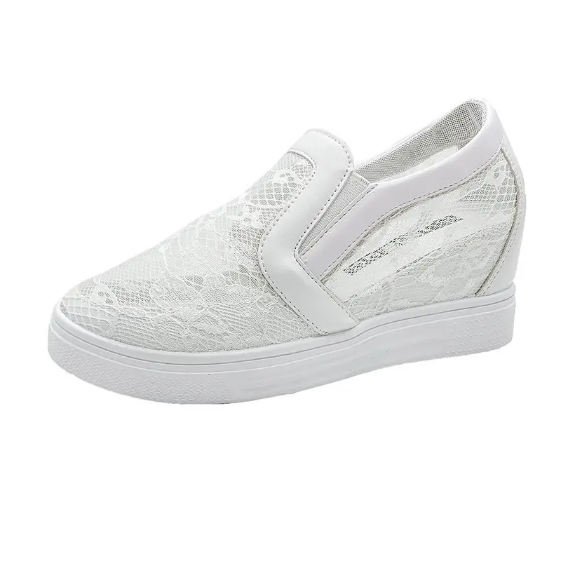 wedges shoes for women black white lace flower shoes women loafers 2021 women casual shoes comfortable platform sneakers