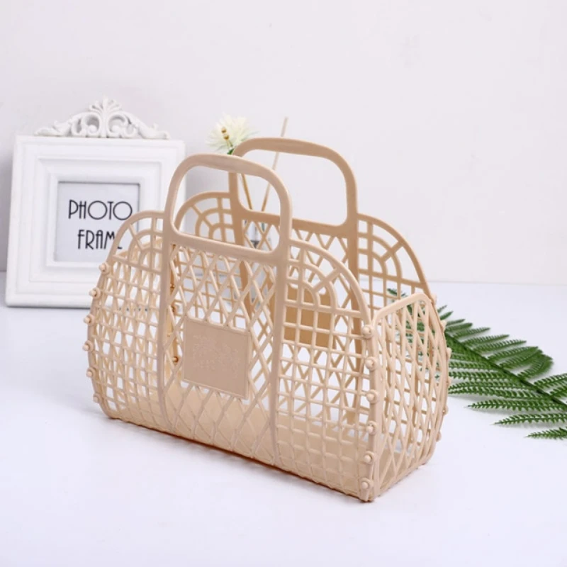 Summer Jelly Bag Hollow Jelly basket Large Capacity Beach Vacation Holiday Handbag Favor Bags Gift for kid girl