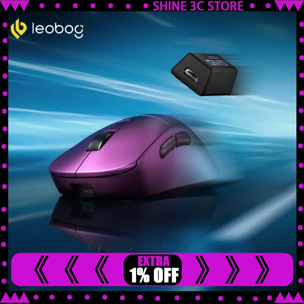 LEOBOG GM5 Ultra Mouse Tri Mode Wireless Lightweight Adjustable DPI Long Battery Life Ergonomic Gaming Mouse for PC Laptop Gamer
