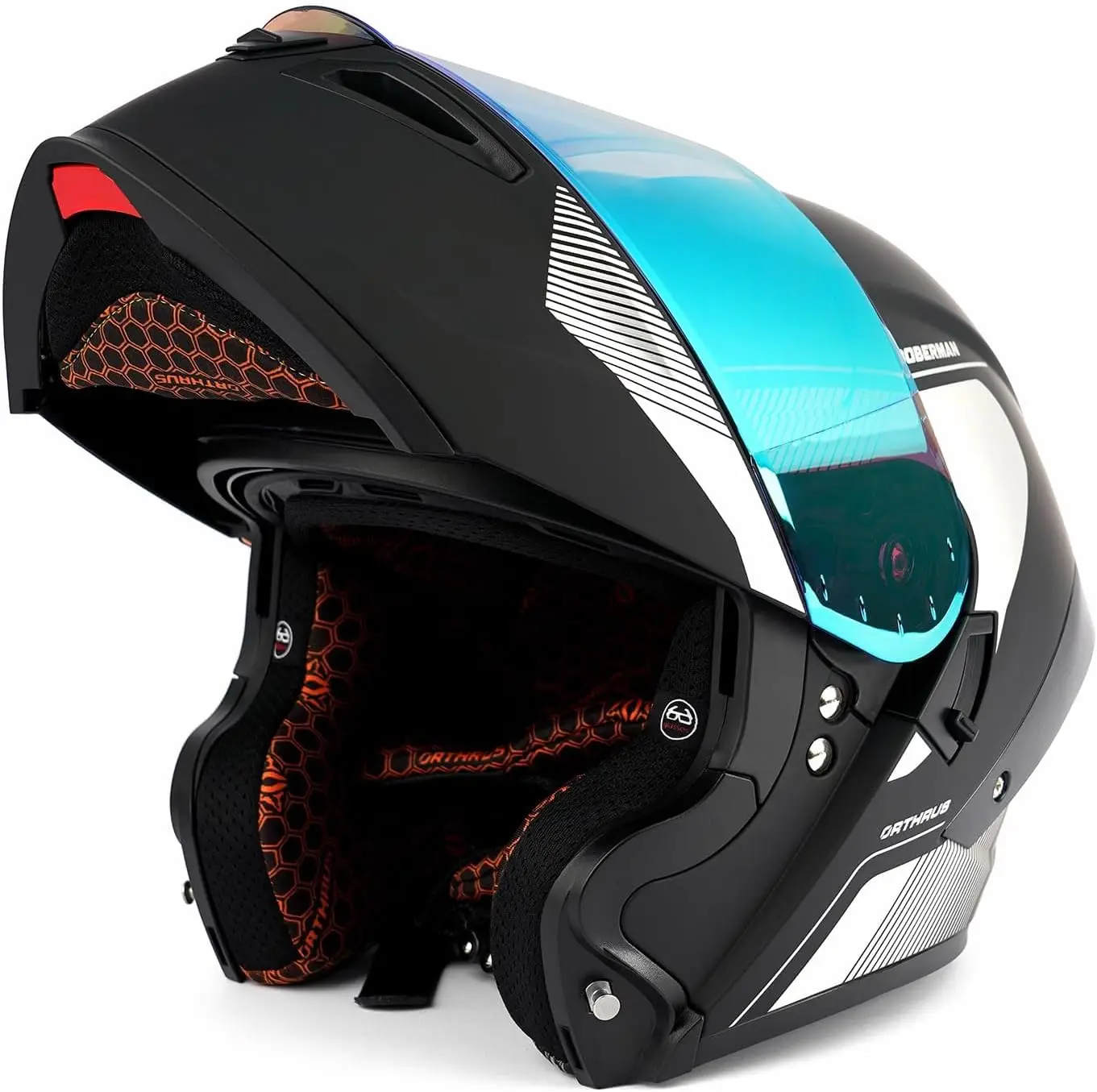 

Modular LED Full Face Motorcycle Helmet - DOT Approved Flip-Up Dual Visor Sun Shield & Bluetooth Ready for Adults Men Women - St