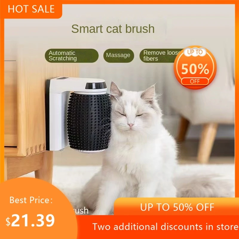 pet-intelligent-automatic-cat-brush-wall-corner-rubbing-brush-cat-tickling-massage-floating-hair-removal-cat-massager-new-2026