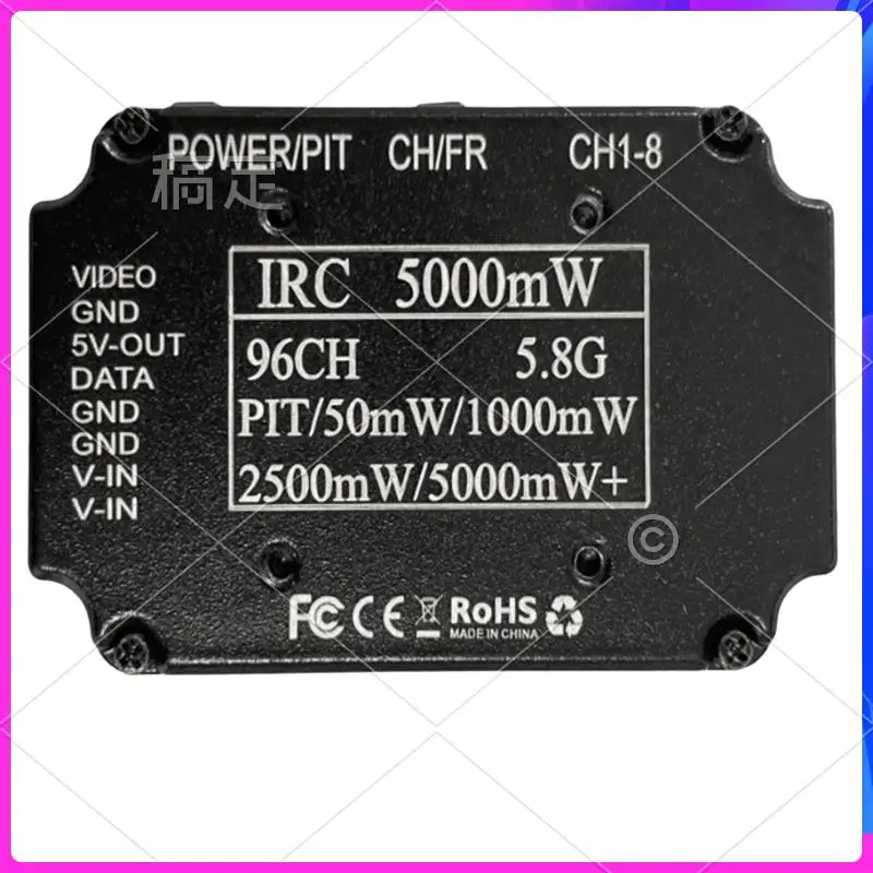 

ATTT-5.8G 5W FPV VTX High Power 96CH 20Km Long Distance FPV Video Transmitter For FPV Long Range RC Drone