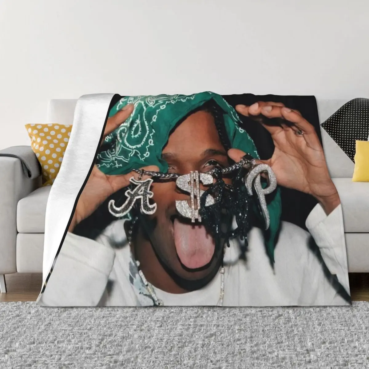 

Cool Asap Portrait Throw Blanket Winter beds Sleeping Bag Weighted Blankets