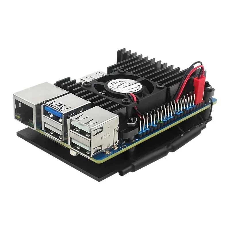 For Orange Pi 3B Aluminum Alloy Shell Main Board Protective Shell with Cooling Fan