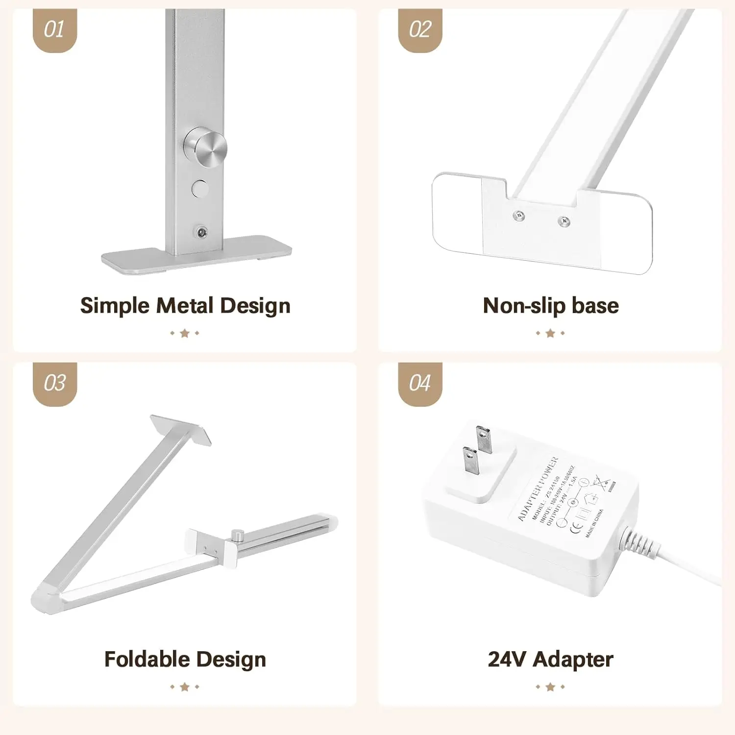 Half Moon Lamp 36W Square Foldable Nail Desk Lamp for Desk 33inch LED Nail Tech Lamp for Eyelash Extension, Tattoo, Eyebrows