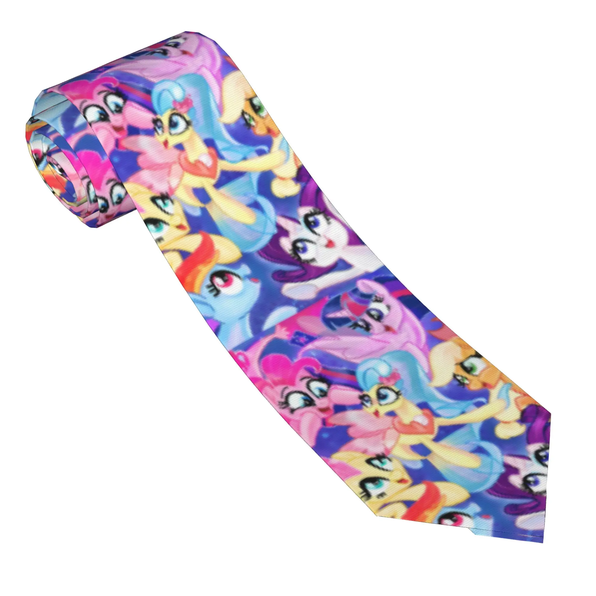 Kawaii Ponies Cartoon Neckties Unisex Casual Polyester 8 cm Classic Neck Ties  for Mens Accessories Gravatas Wedding Business