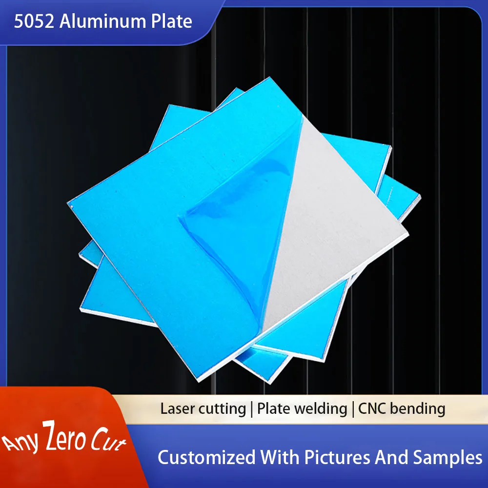 Aluminum Flat Plate 5052 Aluminum Alloy Square Sheet Thick 0.3-4mm 100/200/300mm DIY Material Lasers Cutting Frame Metal Plate