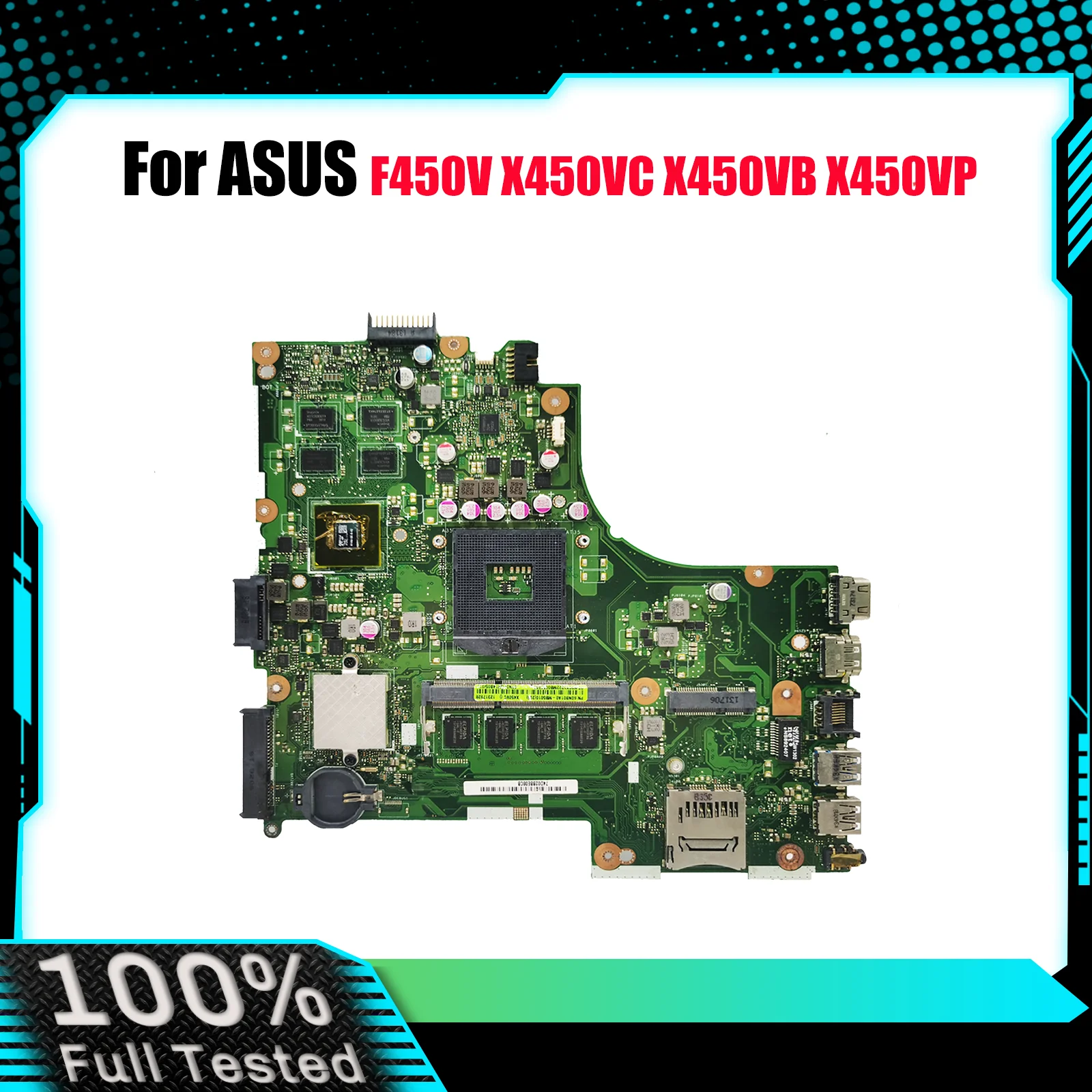 

Материнская плата для ноутбука X450VC для ASUS VivoBook A450V X450V X450VB X450VC F450V X450VP, материнская плата для ноутбука со 100% тестированием, ОК, быстрая доставка