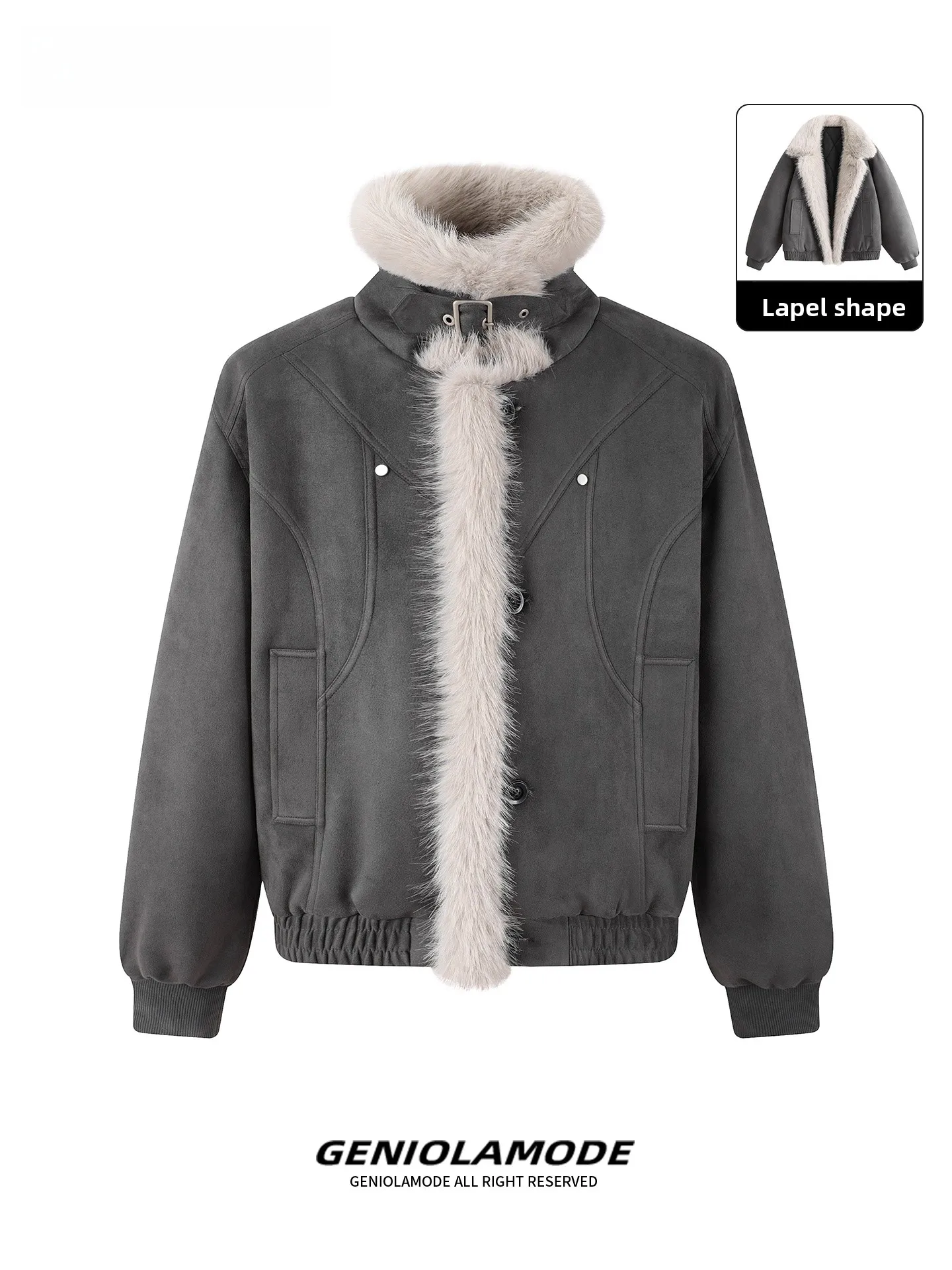 Genio Lamode American Sle Detroit Suede قطن Jaet Fce مبطن ريترو Jaet ملابس خارجية عالية الشارع عصرية للشباب غير رسمية