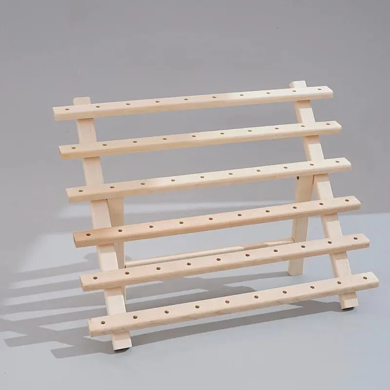 60-axis Wooden Foldable Thread Rack Sewing Storage Tool Method Embroidery Thread Rack Manual Sewing DIY Storage Rack