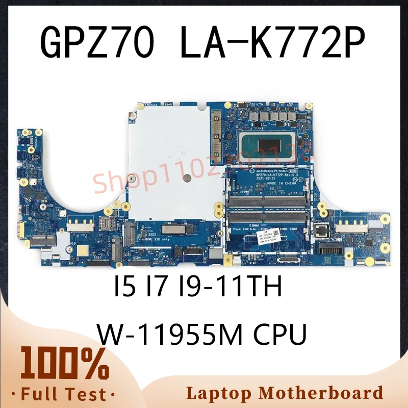 

Материнская плата GPZ70 LA-K772P Подходит для ноутбука HP Zbook Fury 17 G8 с процессором I5 I7 I9-11TH W-11955M, 100% протестирована, полностью работает