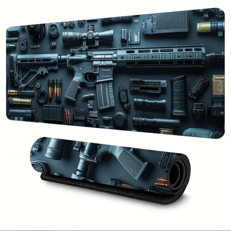 

Tactical Rifle Gear Extended Gaming Mouse Pad Non-Slip Rubber Desk Mat for Keyboard and Mouse