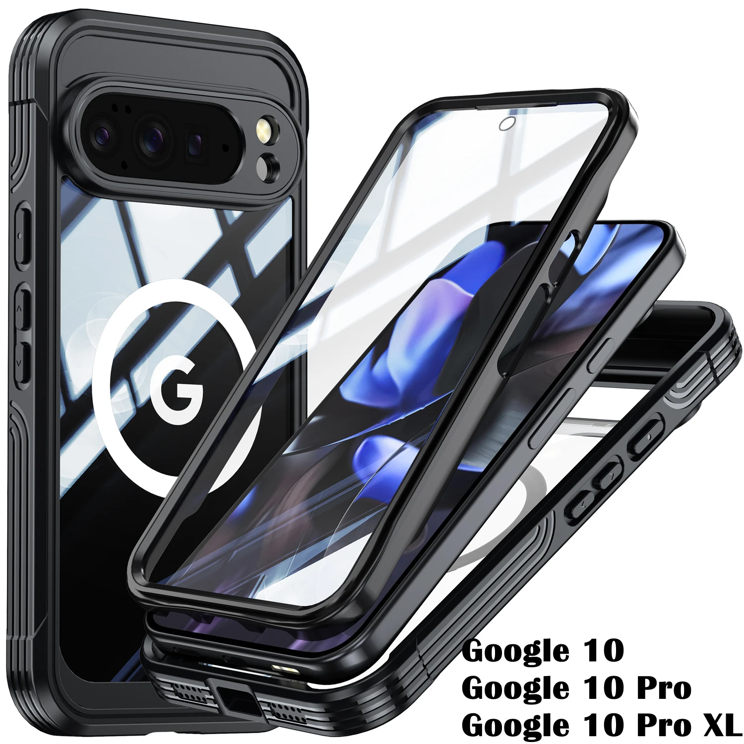 

Защитный чехол на 360 градусов для объектива Google Pixel 10 Pro XL, двухслойное закаленное стекло для Google 10, чехол для беспроводной зарядки