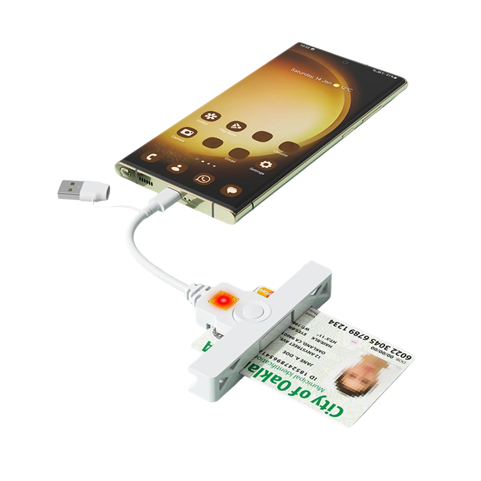 USB-C SIM Cloner Tax Declaration IC/ID/Bank Card Readers Folding Tax Payment Cards Readers for Government ID AKO OWA DKO JKo