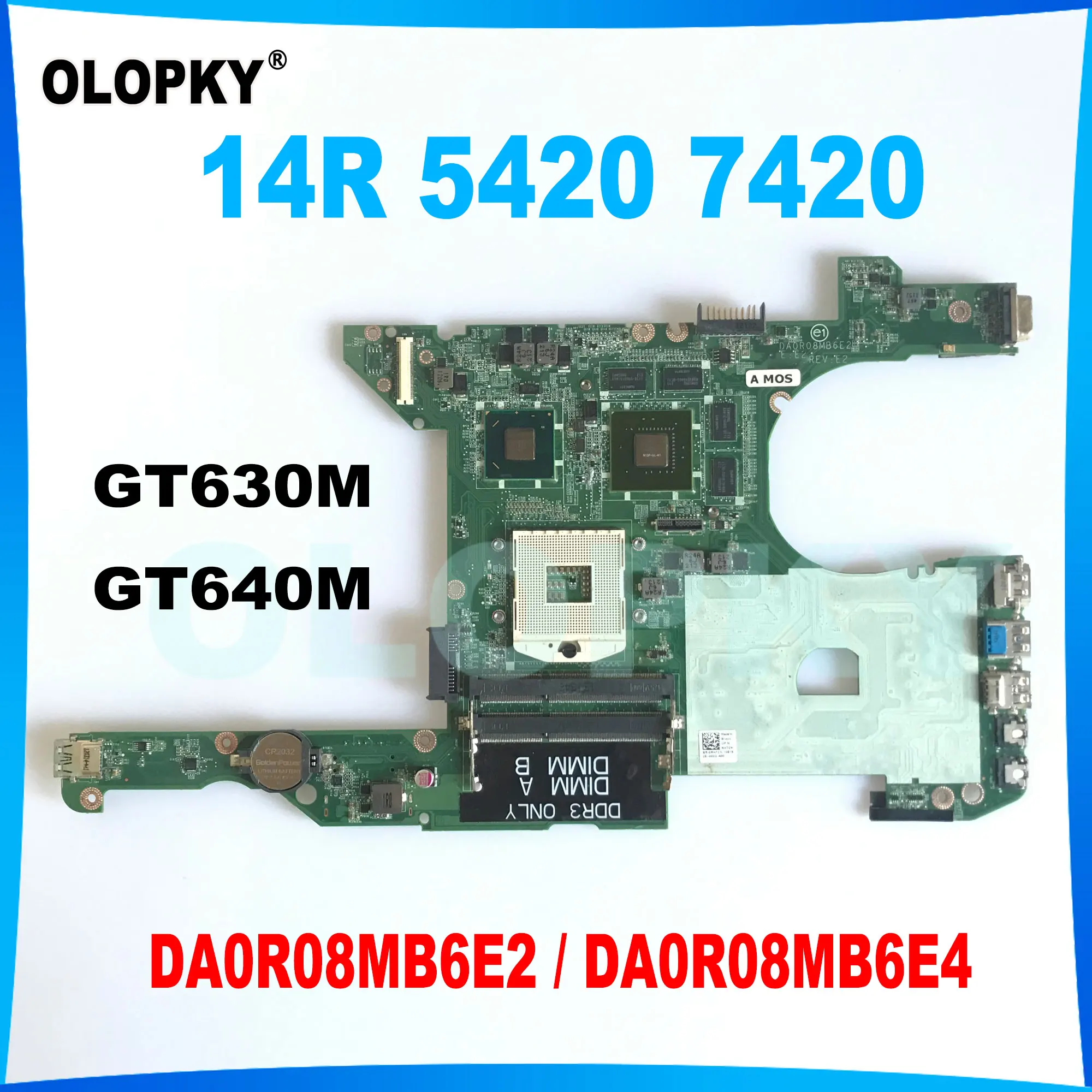 DA0R08MB6E2 DA0R08MB6E4 for Dell Inspiron 14R 5420 7420 Laptop Motherboard GT630M GT640M GPU CN-03C38H 0HMGWR DDR3