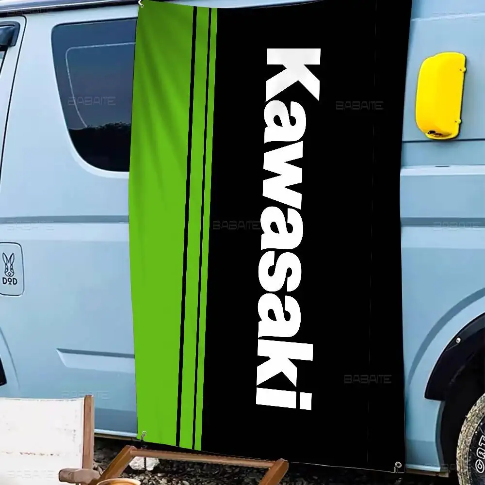 Kawasaki Motorcycle Logo Advanced Printing Commercial Advertising Flag Company Party Banner