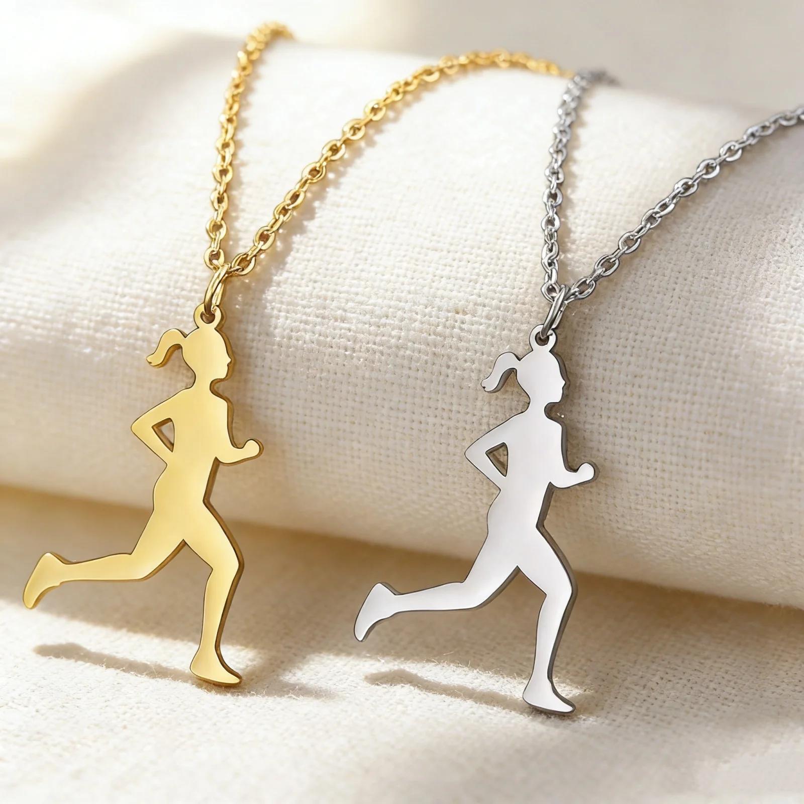 Skyrim Jogging Athlete Necklace Made of Stainless Steel for Competitive Sports and Vitality Suitable for Marathon Enthusiasts
