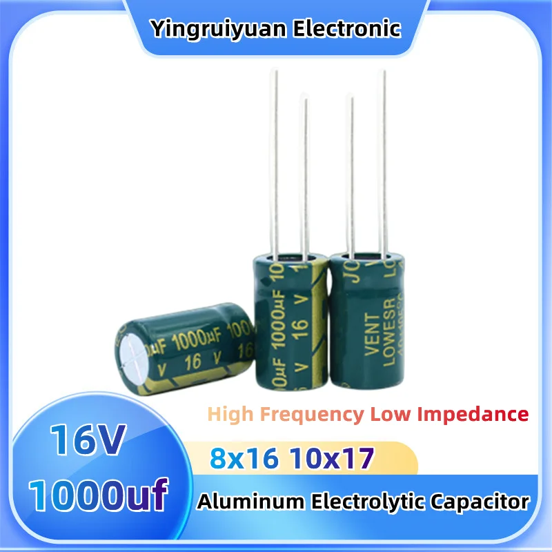 

20pcs 16V1000Uf aluminum electrolytic capacitor 8x16 10x17 Long life high frequency low resistance low ripple capacitor