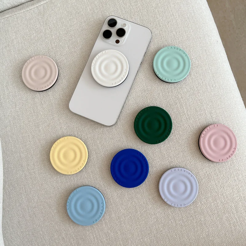 

Pure Color Ripple Magnetic Folding Black Phone Stand for IPhone 17 16 15 14 13 12 Pro Max Holder Mount Support Strong Magnet