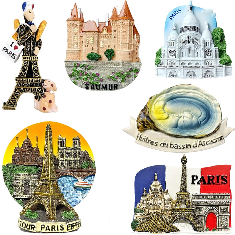 France Fridge Magnets Paris Travel Souvenir The Eiffel Tower Refrigerator Sticker Europe Landmark Home Decor Gifts