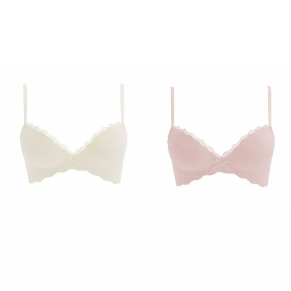 Comfortabele push-up draadloze diepe V-bh anti-verslapping lingerie kanten strik bh verstelbaar schokbestendig dames ondergoed cadeau