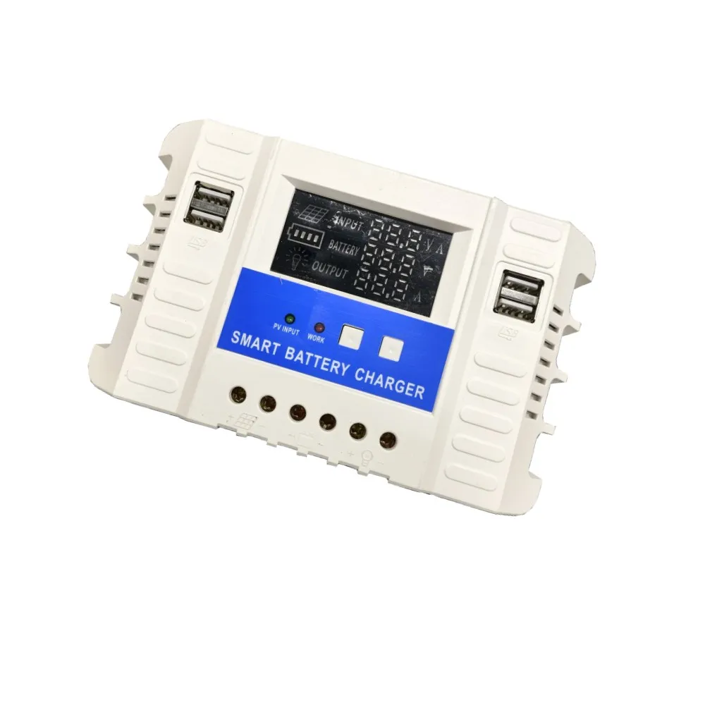 Digital tube night light display 12V24V30A solar controller photovoltaic power generation solar charging controller