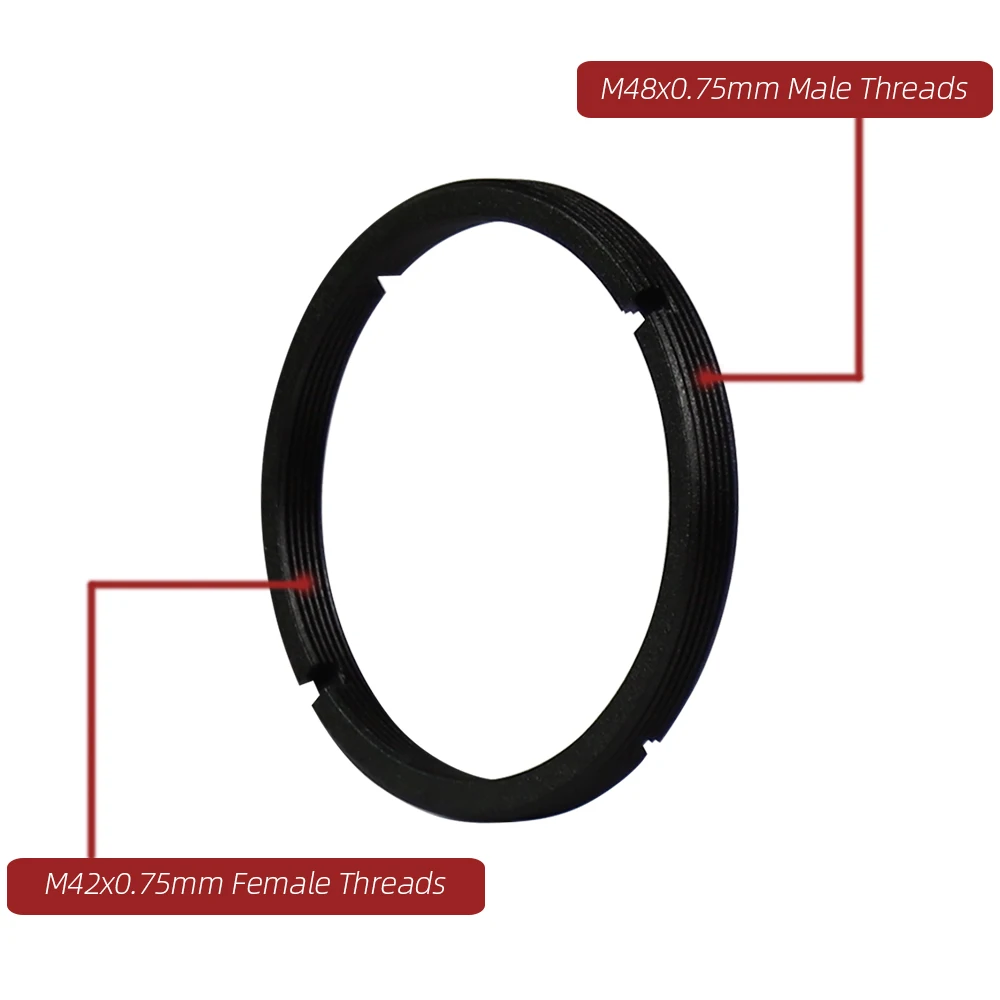 Eysdon ตัวแปลงกล้องโทรทรรศน์อะแดปเตอร์แปลงแหวนตัวทีสำหรับแปลง M42x0.75mm หญิงเป็น M48x0.75mm ตัวผู้-#95722