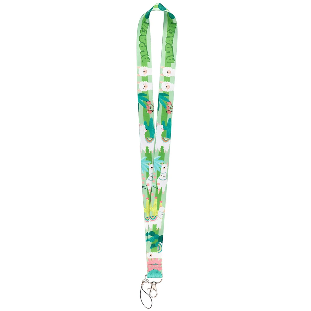 CB1392 Cute Alpaca Neck Strap Cactus Lanyard for Key ID Card Gym Cell Phone Straps USB Badge Holder DIY Neck Strap Hang Rope