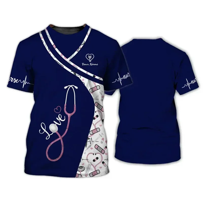 

New Best-selling Custom-made Dental 3D Printed T-shirts for Dentists, Uniforms for Male and Female Nurses, Clinic, Doctor, Surge