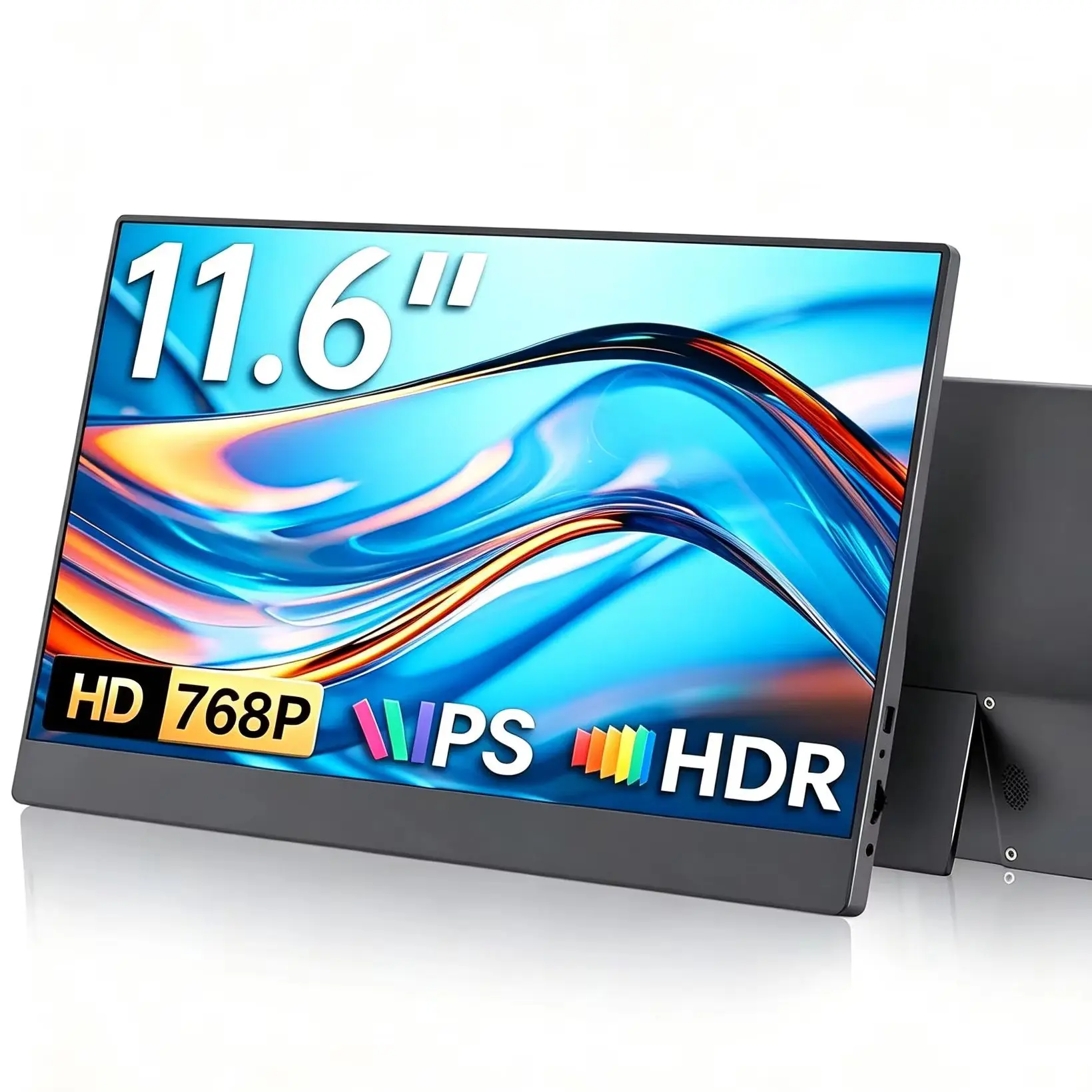 11.6 Inch Portable Monitor 1366*768 HD IPS 72% SRGB 250Nit External Display for Laptop Phone PS4/5 XBox PS PC Mac Game Console