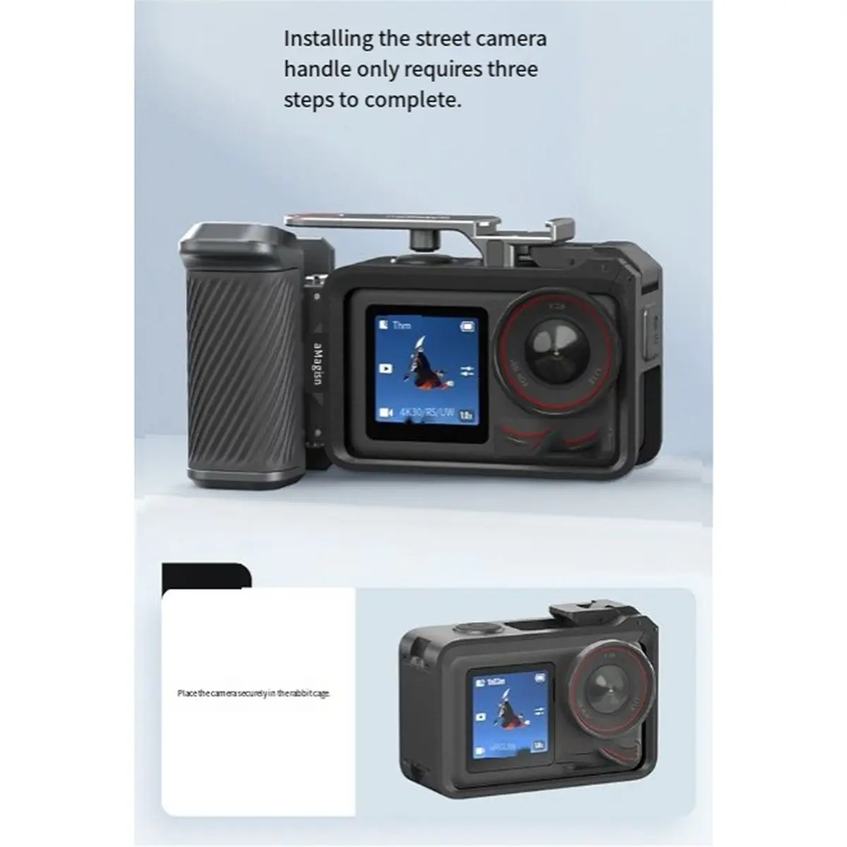 A26Z  Street Photography Handle Grip for Action 5 Pro/4/3 Camera Grip