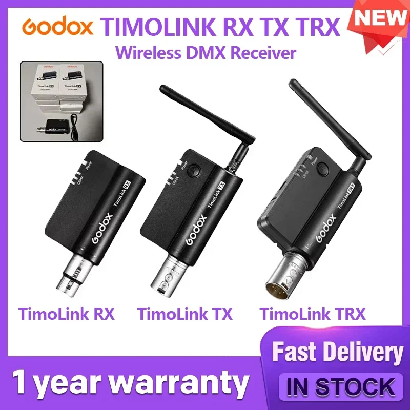 Godox TimoLink RX TX TRX Wireless DMX Transmitter Receiver Built with CRMX Modules for Filmmakers Broadcasters