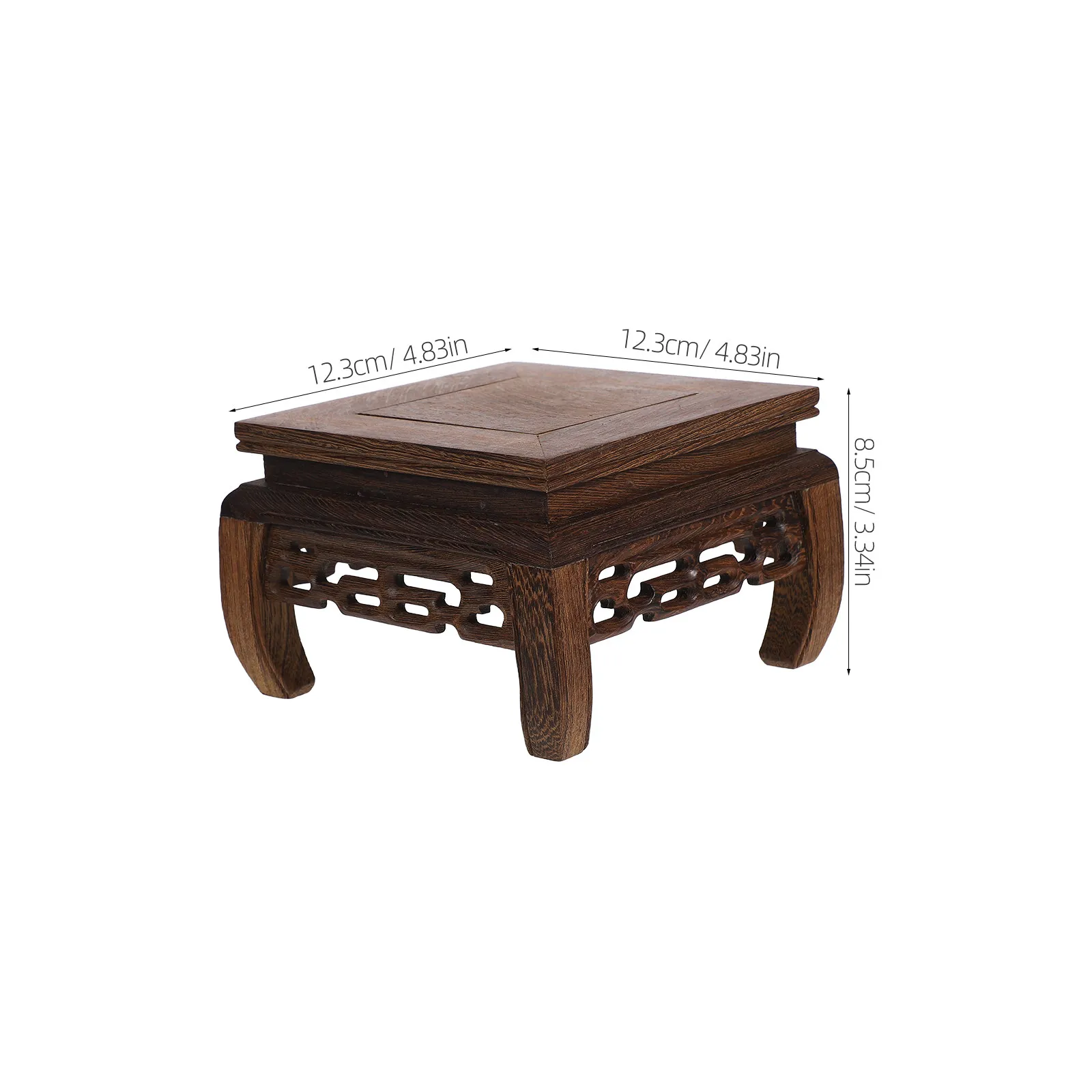 Square Wooden Vase Holder Chicken Wing Wood Stable Plant Stand Flower Pot Display Base Rustic Wooden Display Pedestal