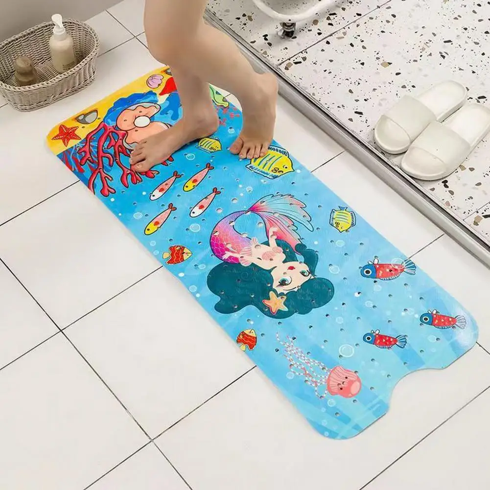 Bath Pad Soft Quick-drying Baby Bath Mat with Cartoon Pattern Non-slip Design Suction Cups for Bathroom Safety Anti-slip Bath