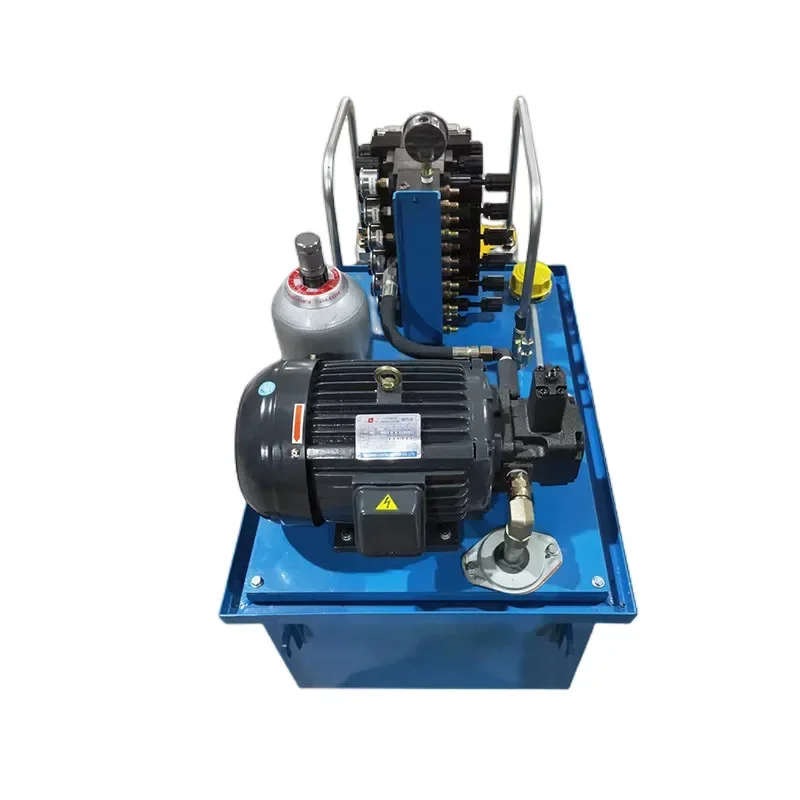 Pressure pumping station system air cooled accumulator seat solenoid valve oil pump pressure maintenance