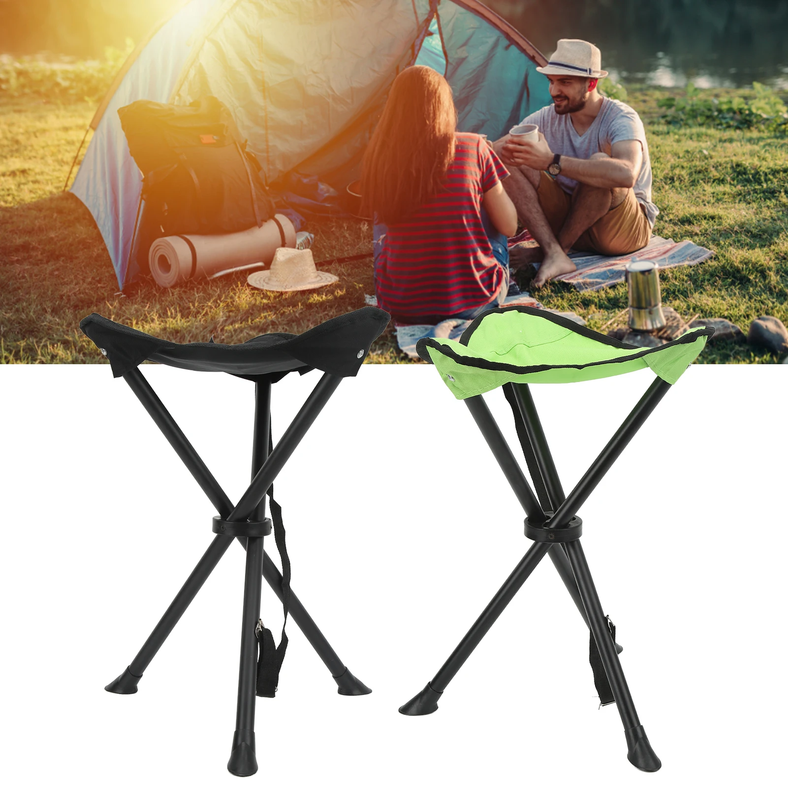 

Folding Tripod Stool 600D Oxford Cloth Anti Fall 200KG Load Bearing Foldable Chair Good Stability Anti Slip for Fishing