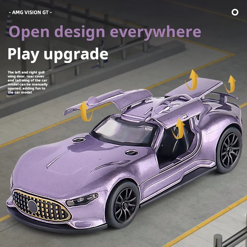 1：43 GT Super Concept Car Diecast Metal Alloy Model Car Hobbies High Simulation Collections Ornaments Boyfriend
