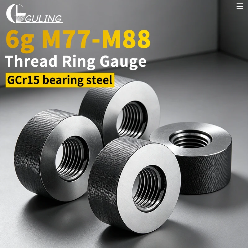 GULING 1SET(1*GO+1*NOGO) 6g Thread Ring Gauge M77-M88 Metric Fine X0.5/0.75/1/1.5/2/3/4/6 Precision Gage Pitch Thread Test Tool