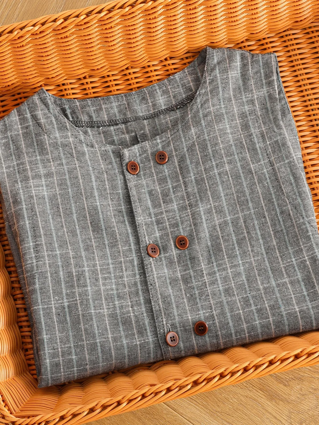 Design Sensation Summer Women's Striped Linen Vest Double Row Button Cotton Linen Shoulder Jacket Top Commute Style Regular L...