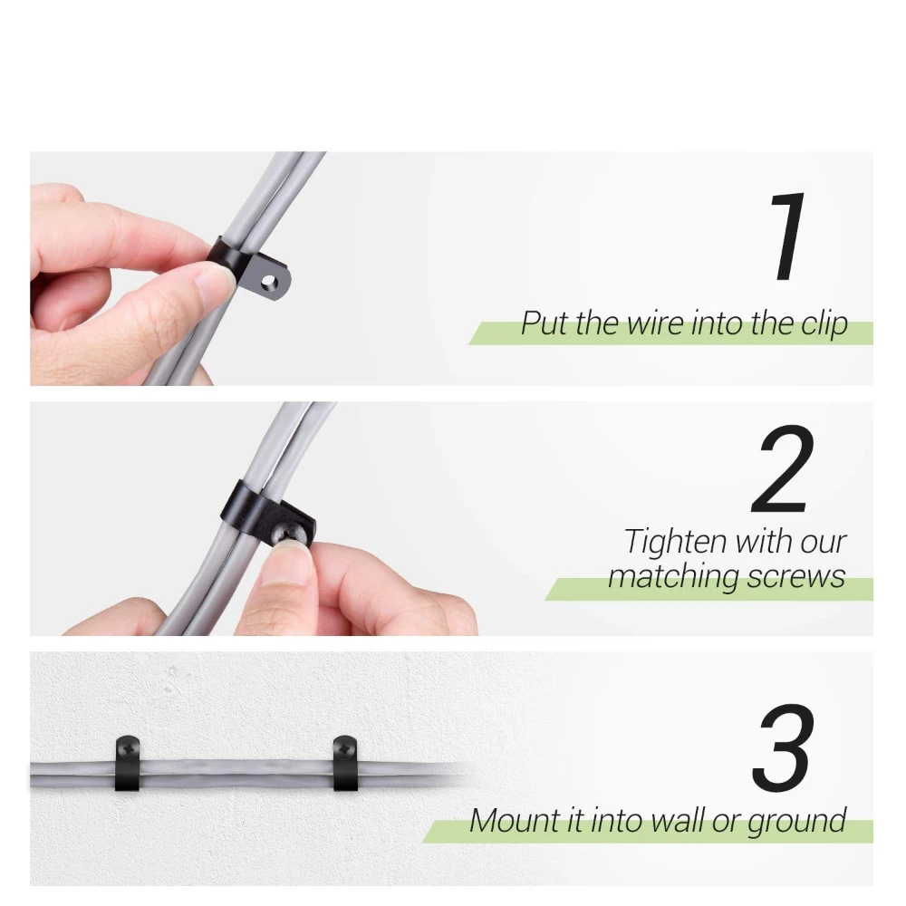 300 قطعة خط إدارة الكبلات النايلون C شكل مشابك كابلات المشبك Esk مكتب حامل السلك الكهربائي سلك السحابة المشبك تصنيف #4