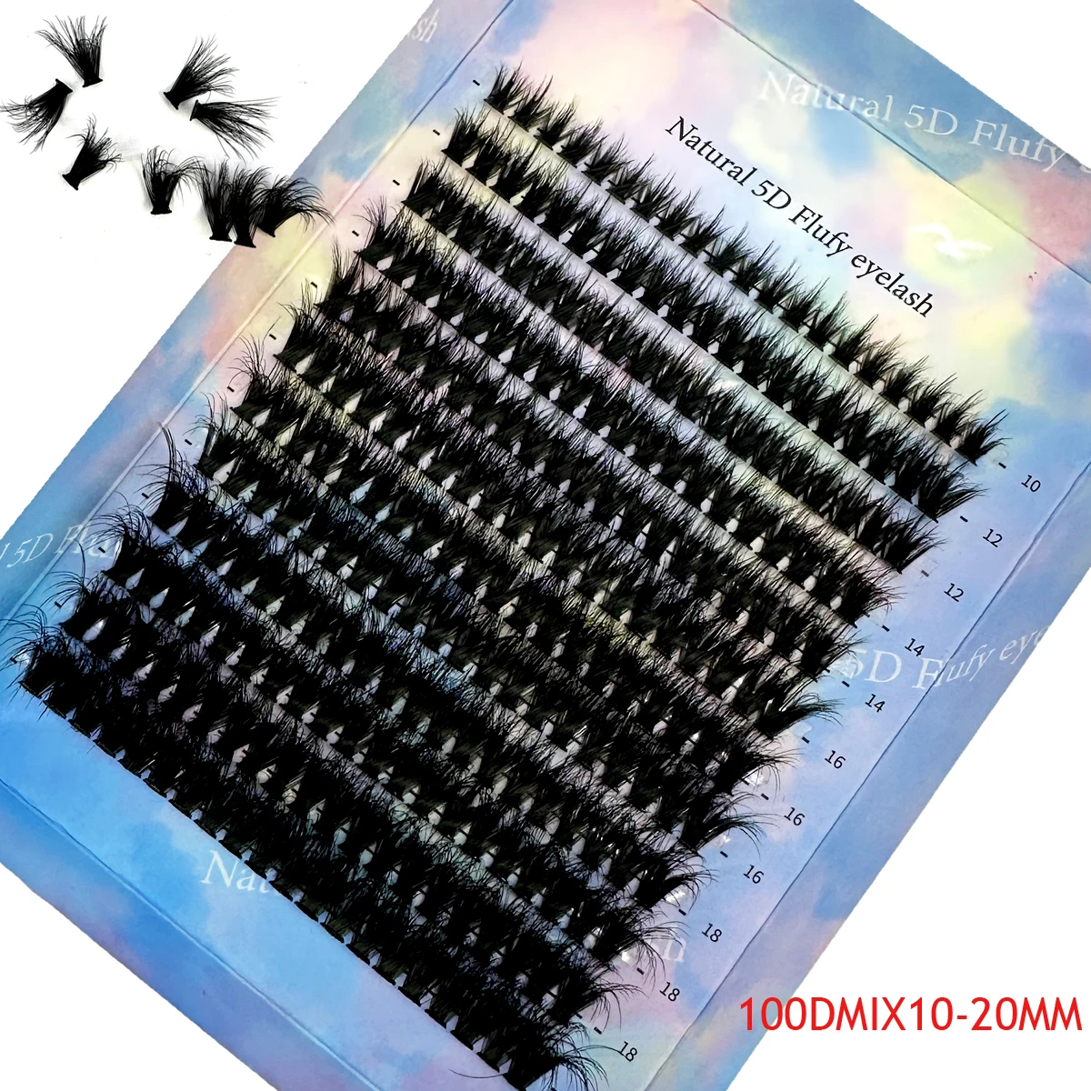 Newdiy 5d Fluffy Lash Clusters 100/80d Dikke Wimper Clusters Cc Curl Piekerige Individuele Wimpers 10-20Mm Cluster Wimper Extensions