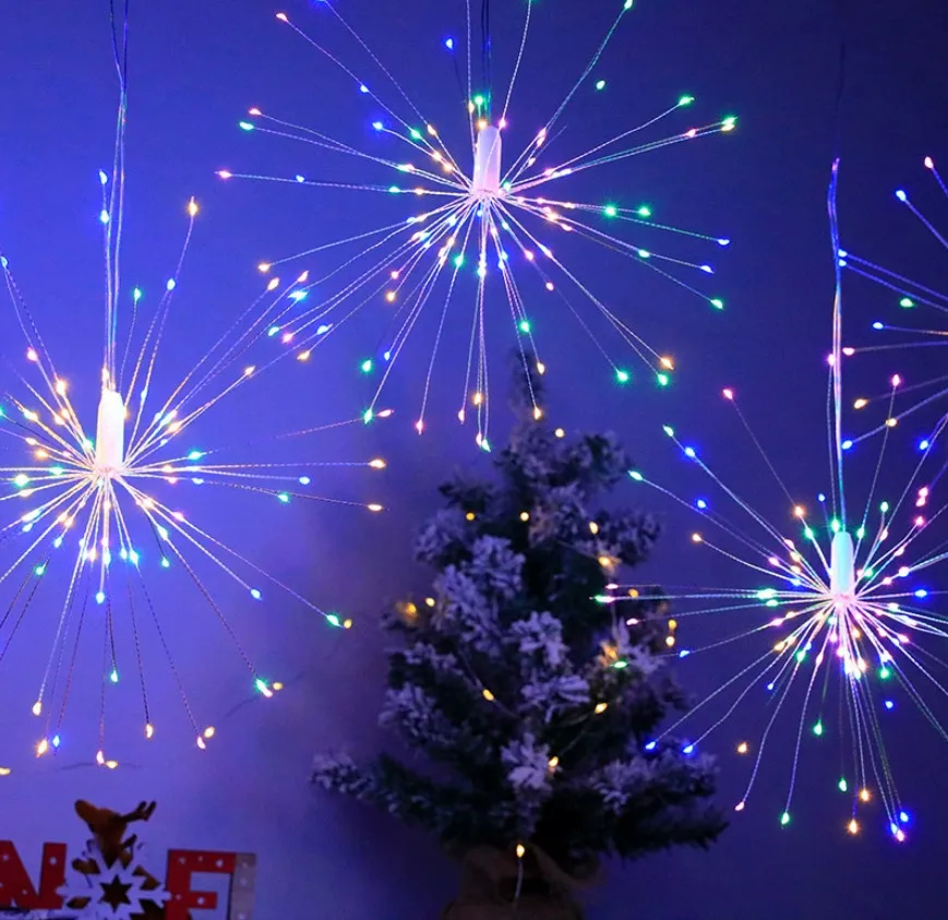 

5 IN 1 LED Starburst Sphere Lights Firework Lights Plug in Waterproof Hanging Firework Lights for Gardens Christmas Party Decor